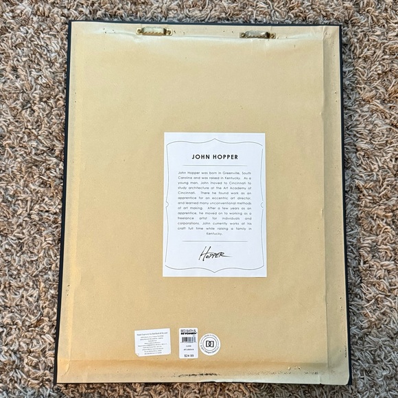 John Hopper Wall Art-Set of 2, 11X14 Burgundy & Cream - Picture 9 of 12